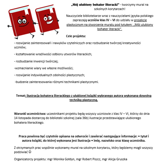Konkurs biblioteczny dla uczniów klas IV - VI